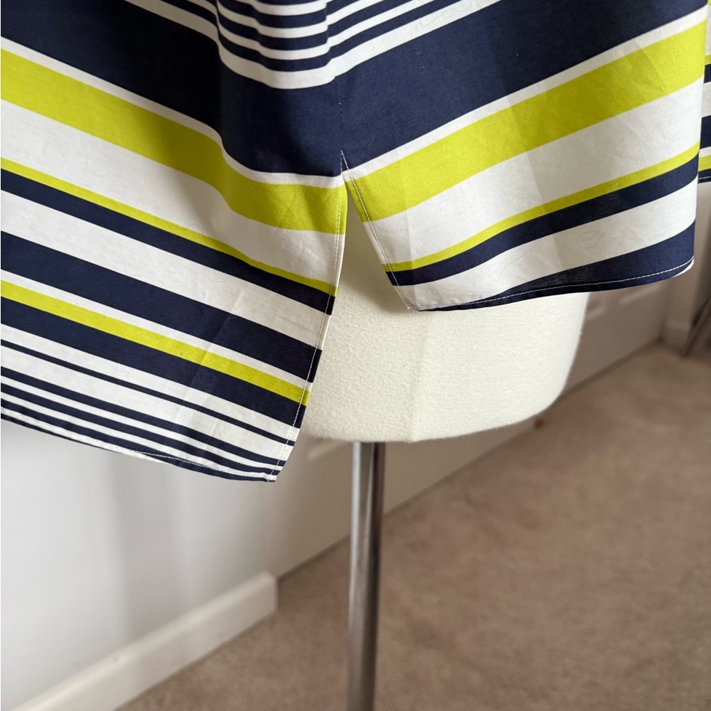 CARLA ROCKMORE navy/green/white cotton oversized blouse - Picture 3 of 9